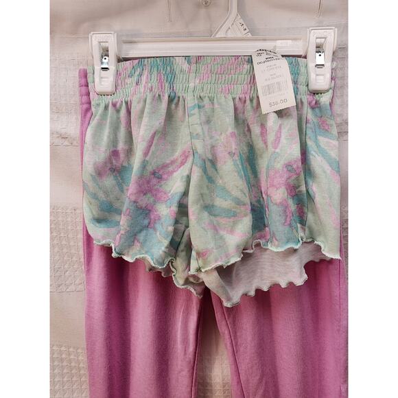 SO Girls Pajama Pants And Shorts Size 6x Pink Purple Set Tie Dye - Picture 2 of 5